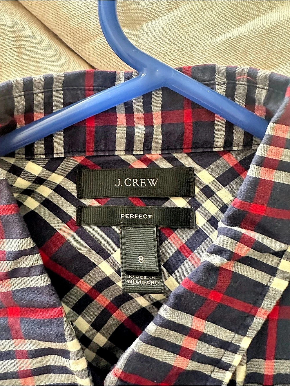 J.Crew The Perfect Shirt in Plaid Button Down Blue & Red - Picture 2 of 2